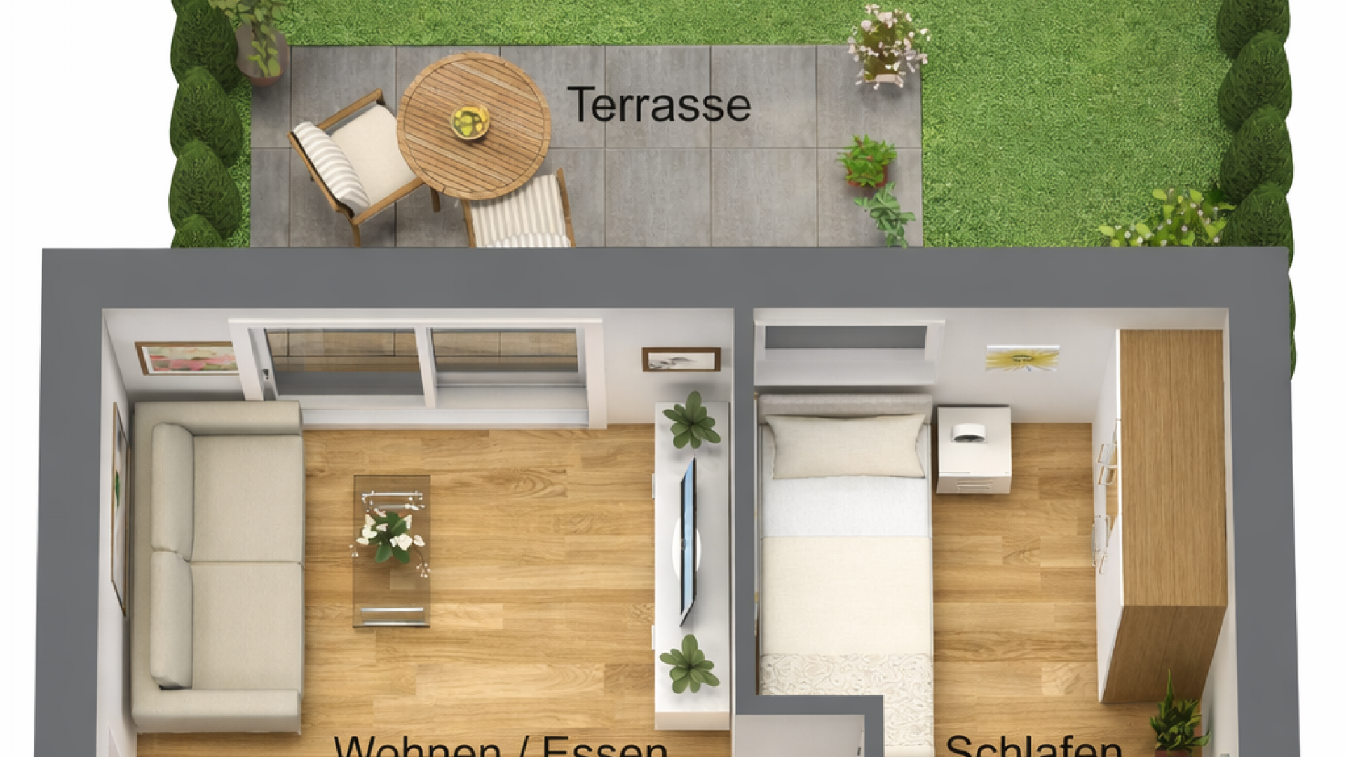 Grundriss Whg 4 mit 2 Zimmern