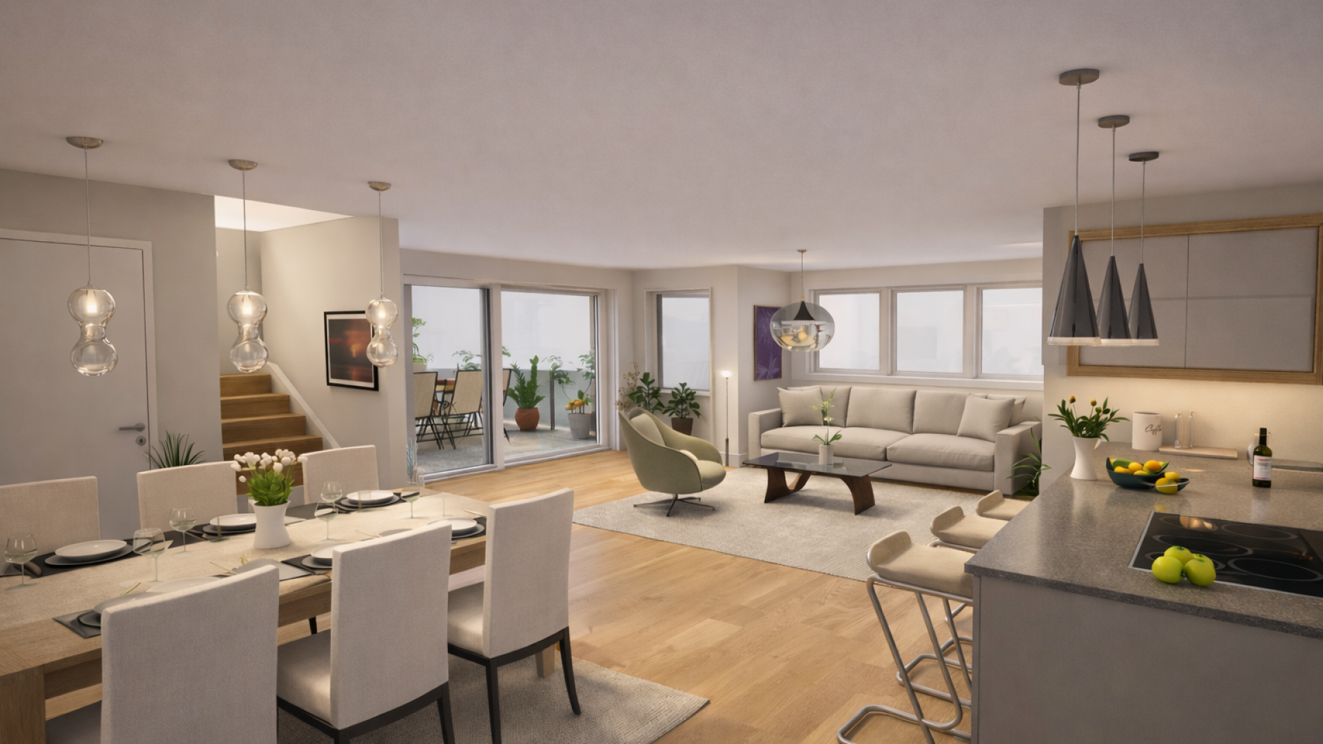 Visualisierung Wohnen / Essen 